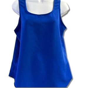 Bright Cobalt Blue Silky Feel and Flattering Flowy Tank Top Women’s Size Small